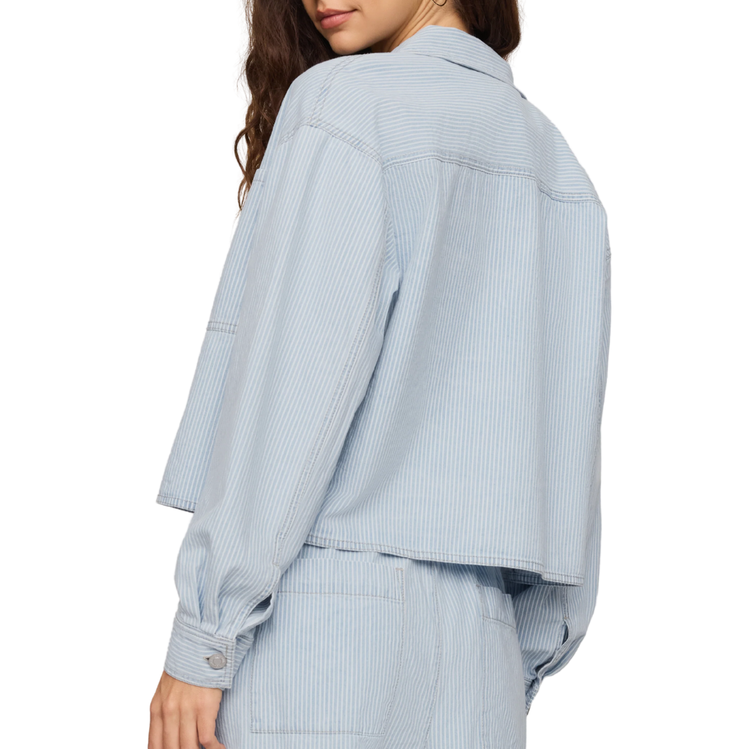 Erin Soft Denim Railroad Jacket in Seaboard Stripe