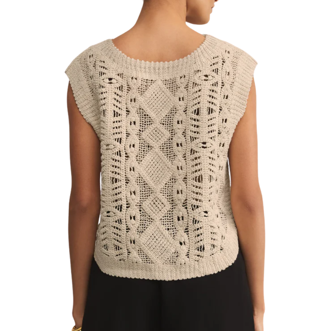 Baroque Sweater Top in Crystal