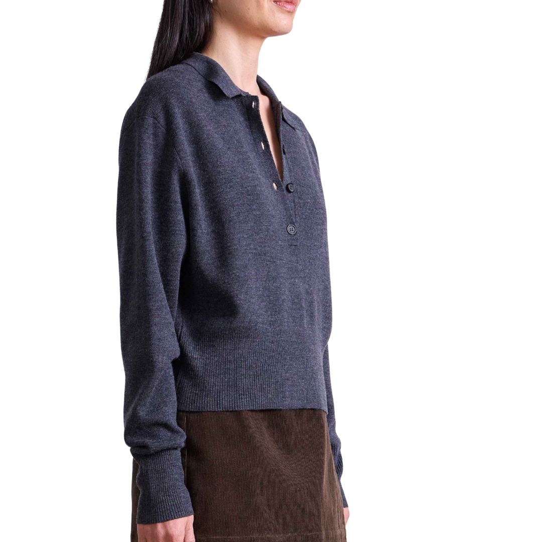 Kari Polo Knit in Grey