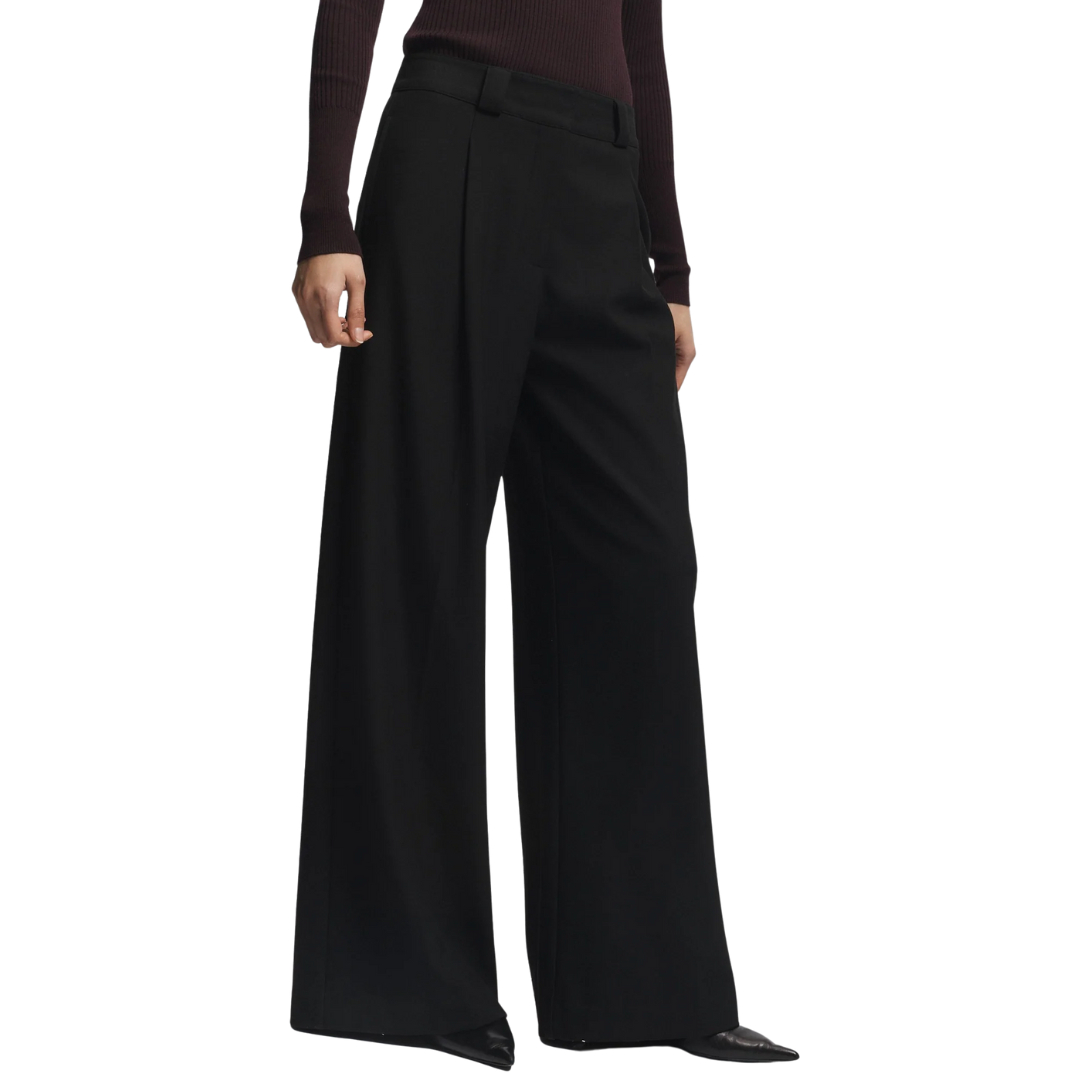 Tiffany Wideleg Trouser in Black