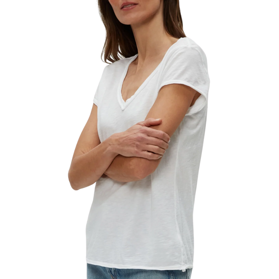 Baxter V-Neck Tee in White