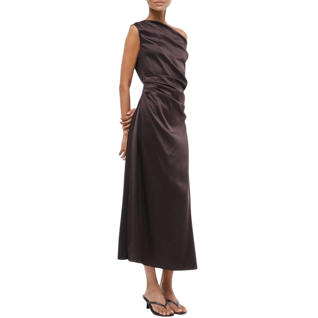 Phare Silk Dress in Earth
