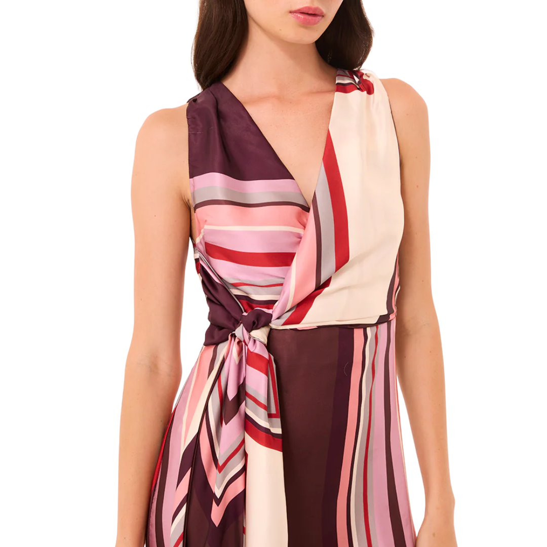 Kina Dress in Chocolate Geo Stripe