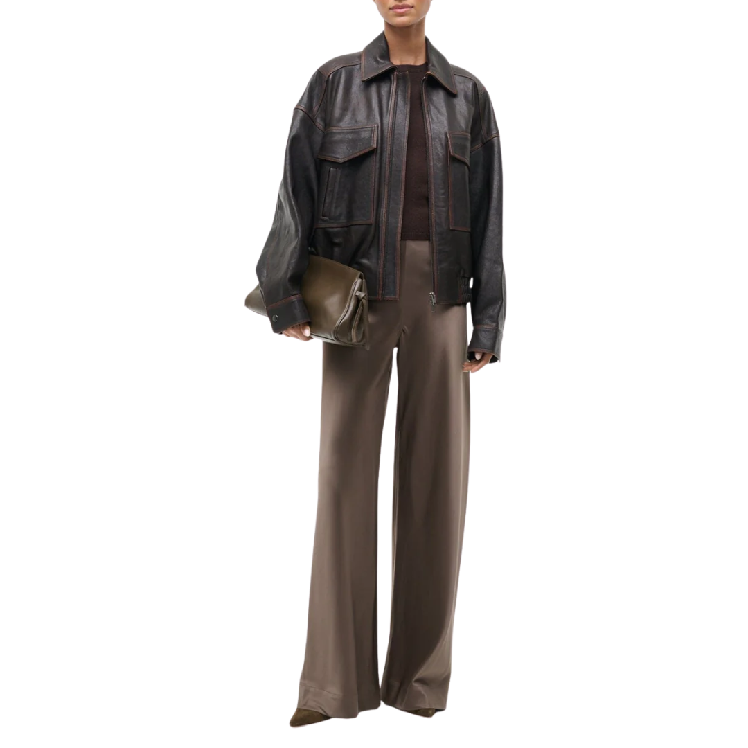 Stroll Silk Pant in Truffle