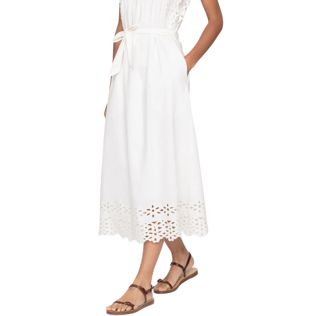 Leila Eyelet Dress in White