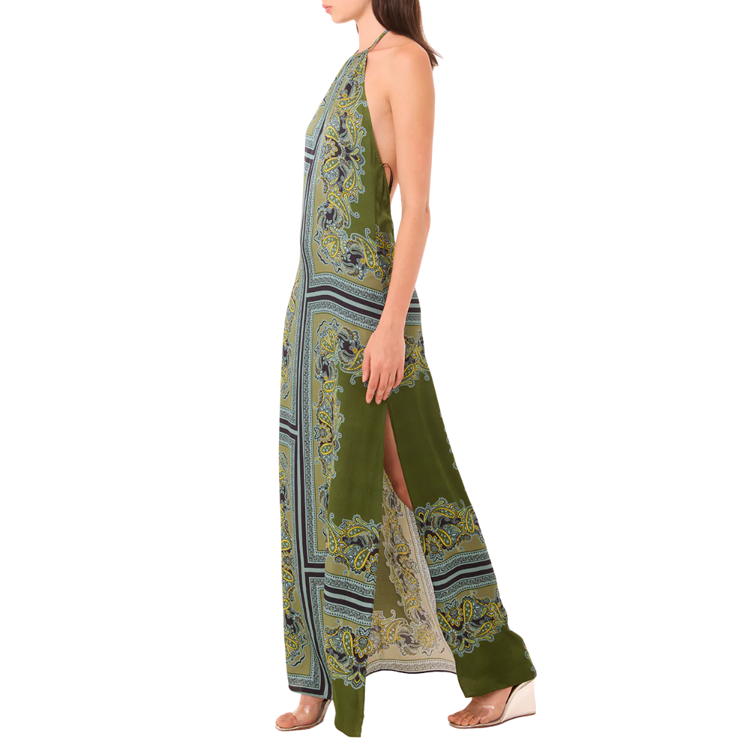 Samantha Dress in Moss Scarf