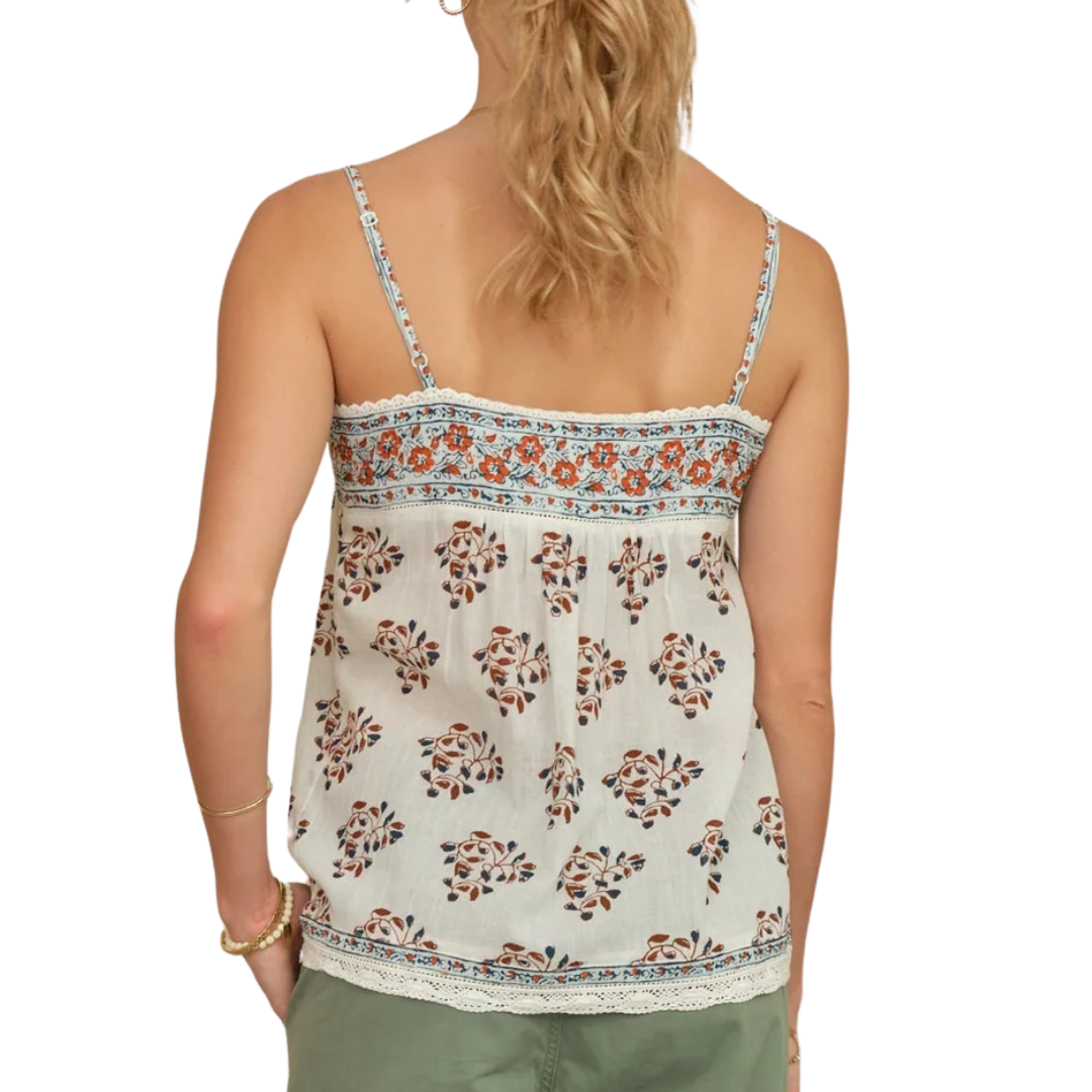 Stella Camisole in Ecru/Rust