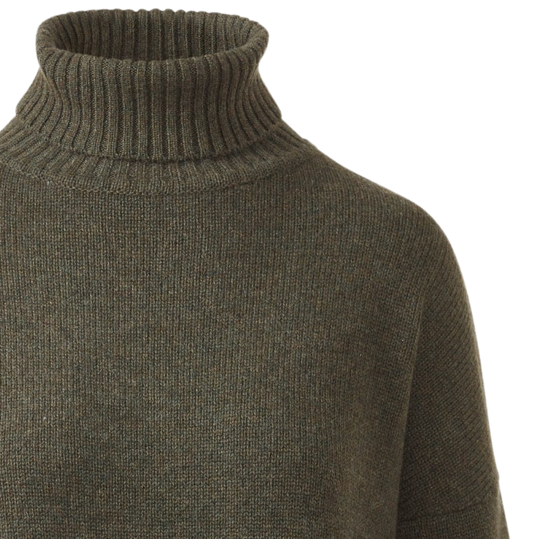 Oversized Cozy Mock Sweater in Loden