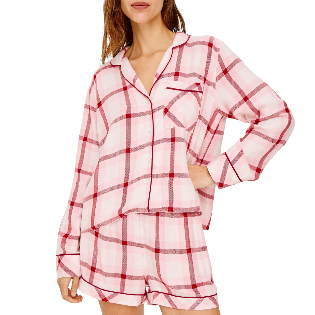 Kellen Pajama Set in Pink Cherry