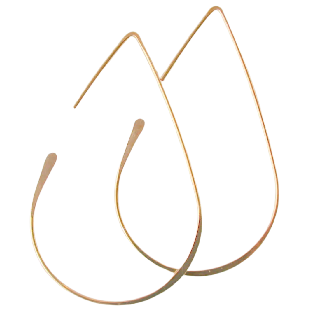 Medium Teardrop Hoops in Gold