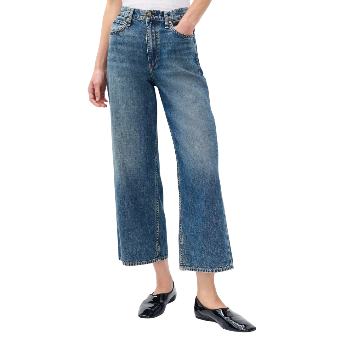 Andi Ankle Wide-Leg Jeans in Delcan