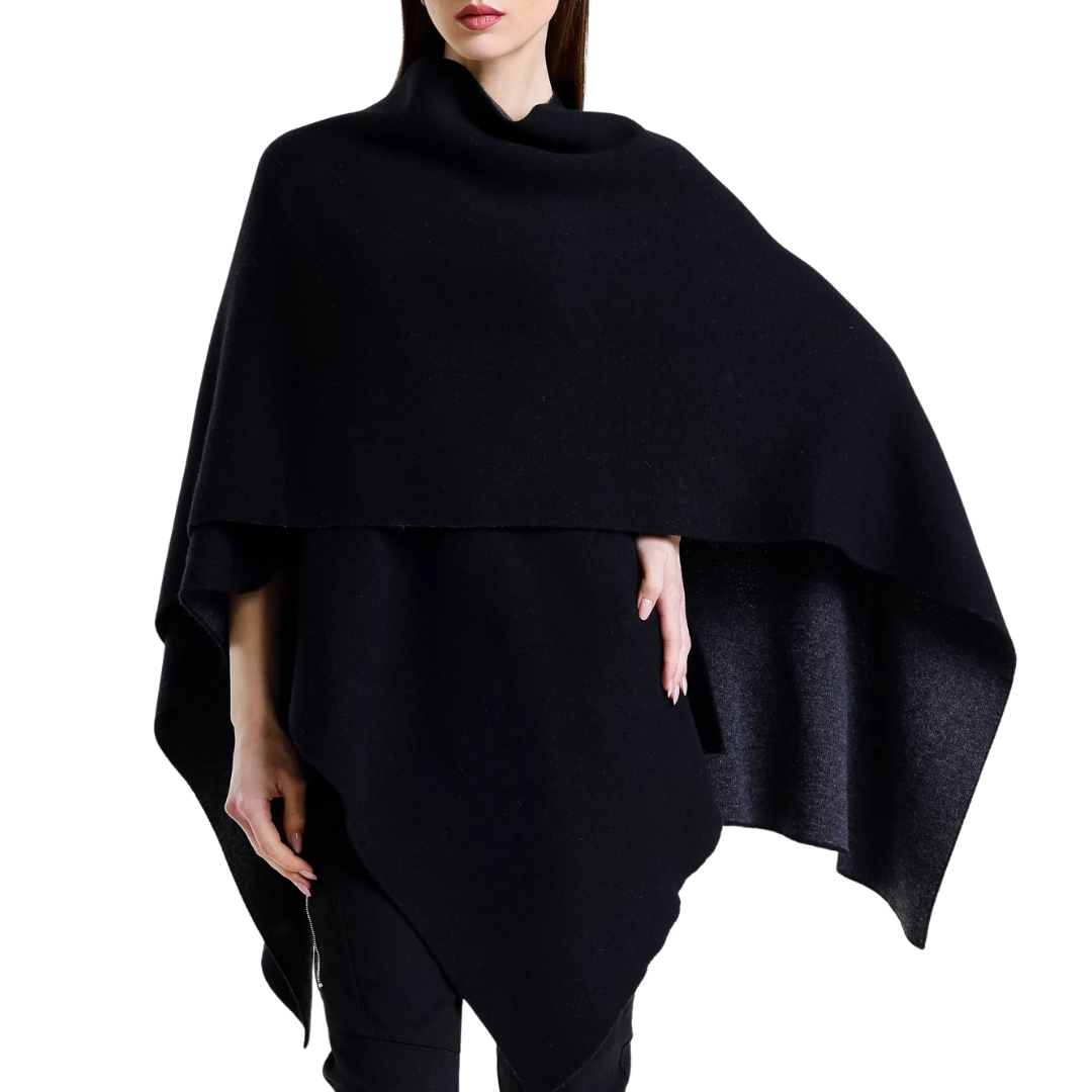 Kiersten Reversible Wrap in Black/Coal