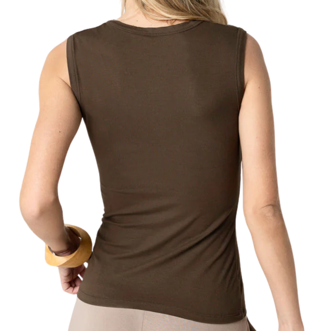 Soft Touch V-Neck Tank in Tonka
