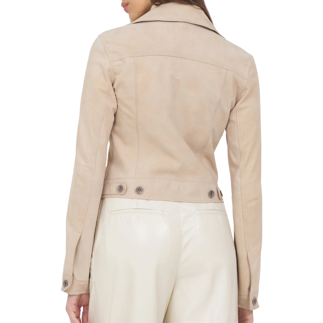 Hayden Waxed Suede Jacket in Driftwood