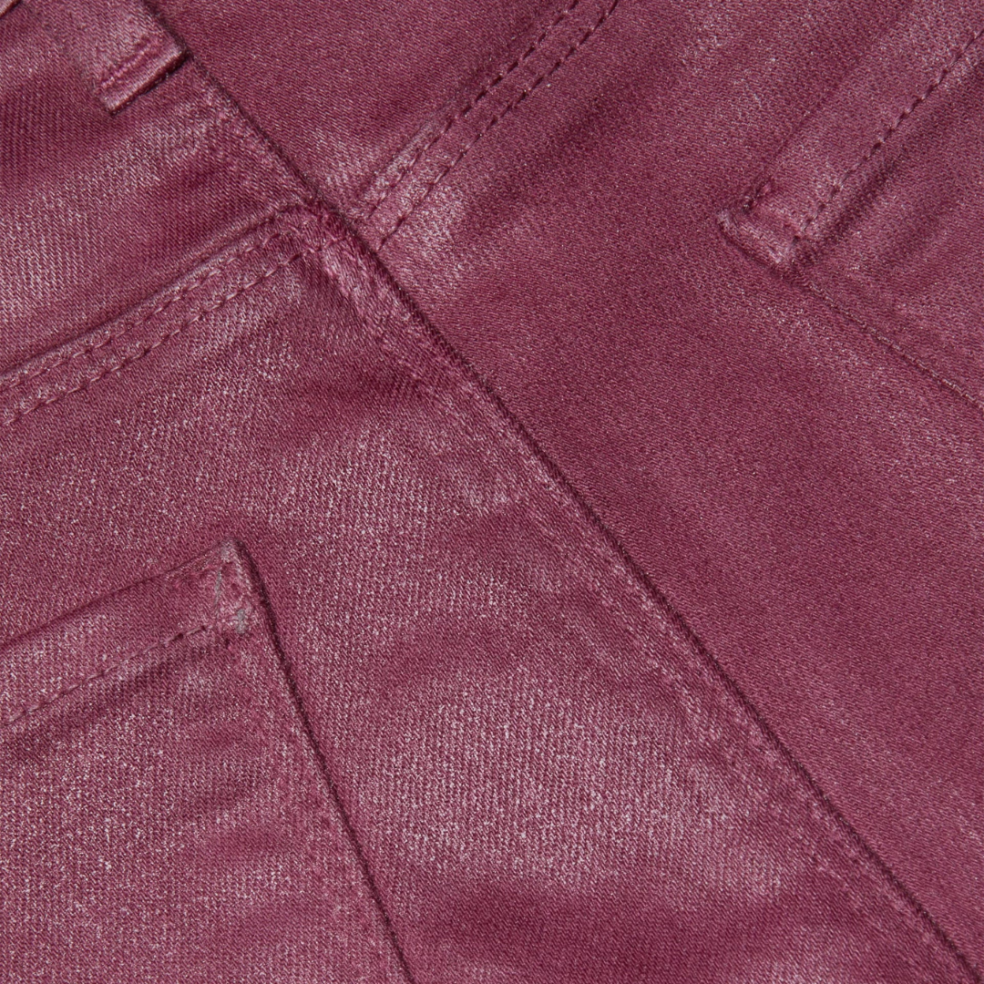 Kendra Coated Cropped Flare Jean in Deep Mauve Coated