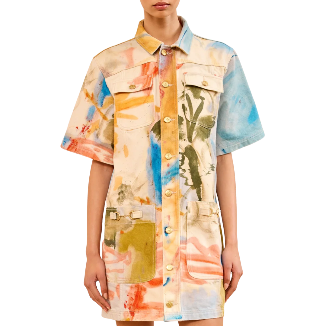 The Painters Denim Mini Dress in Western Dream