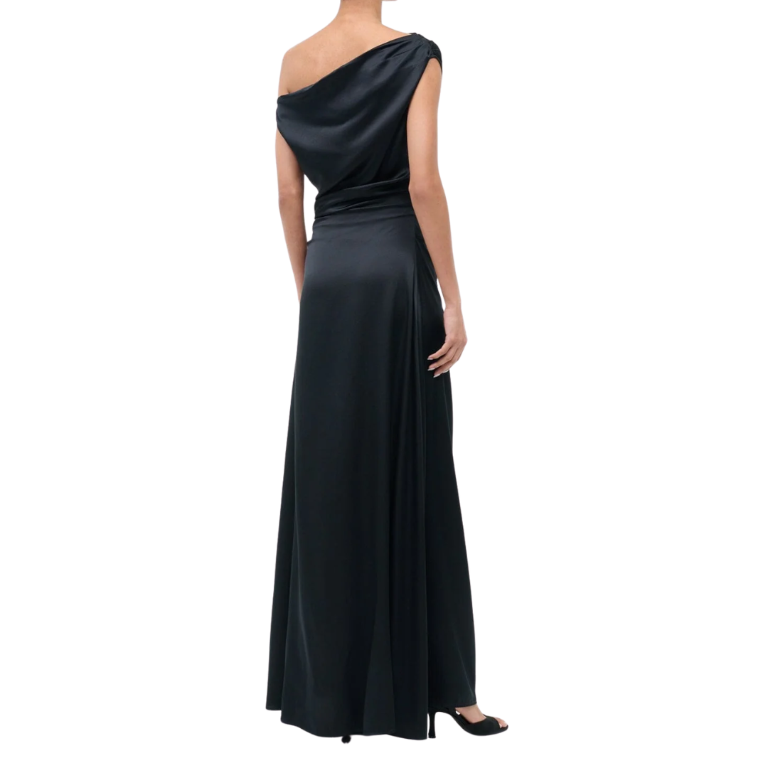 Maxi Phare Silk Dress in Black