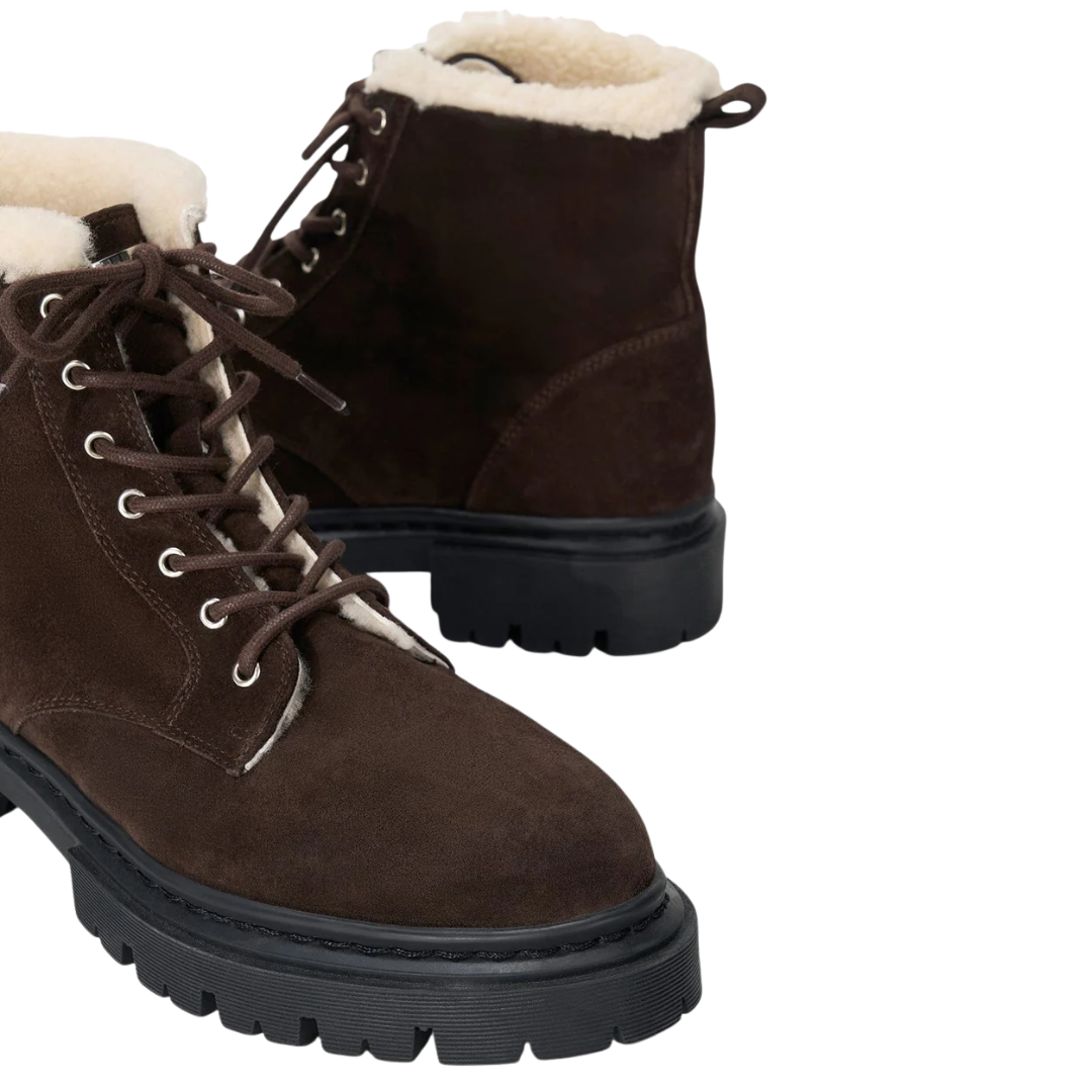 Henry Combat Boot in Espresso Suede