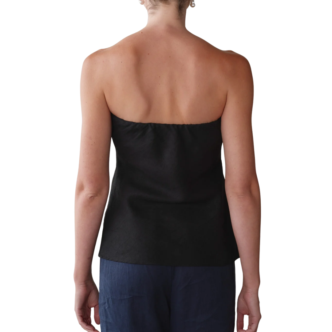 The Linen Tube Top in Jet