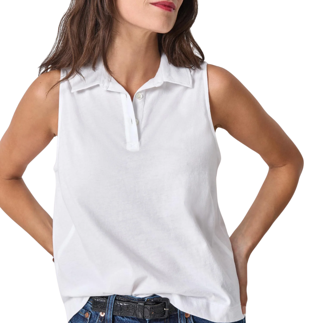 Organic Sleeveless Top in White