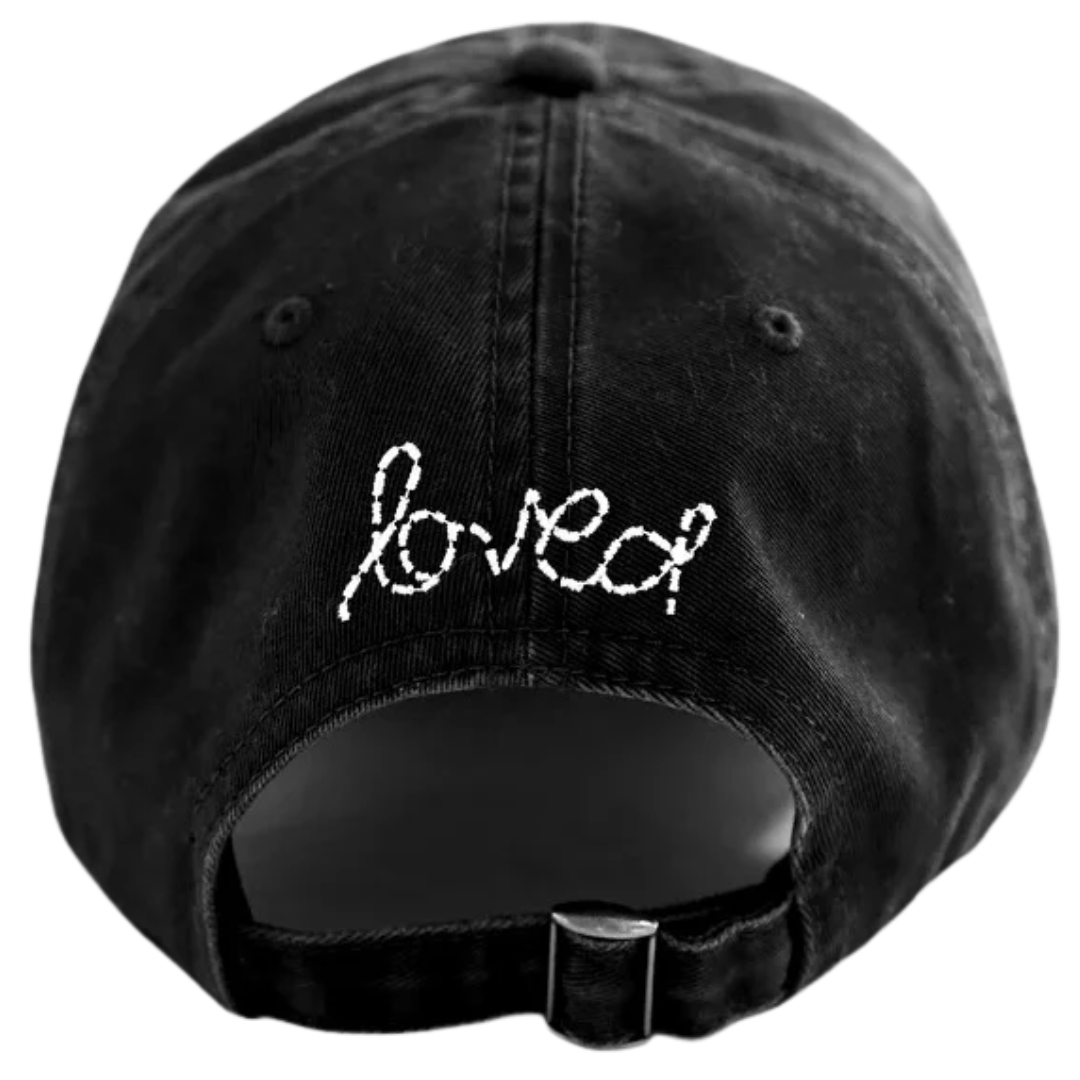 Baseball Hat Heart Patch in Black