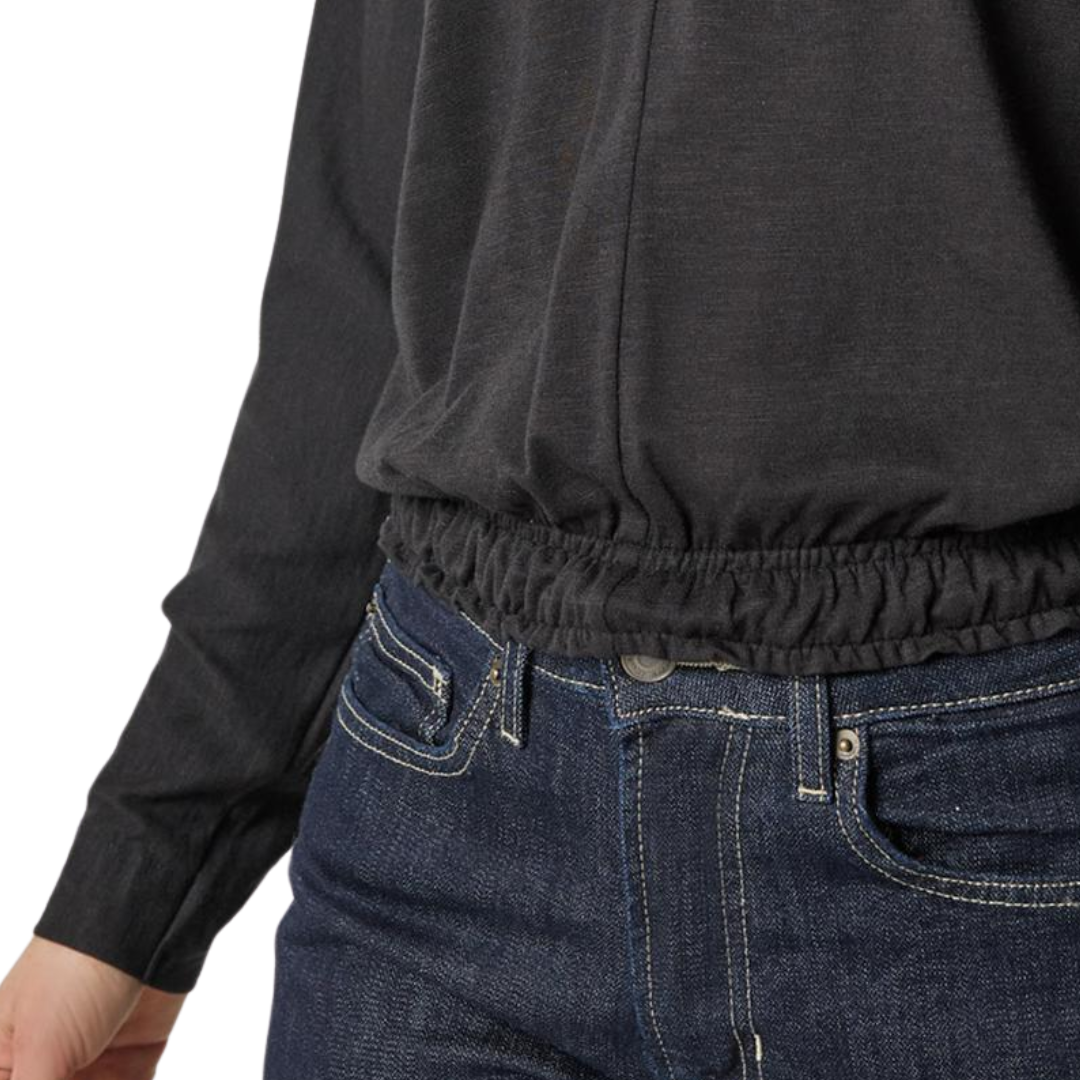 Shawl Collar Wedge Top in Black