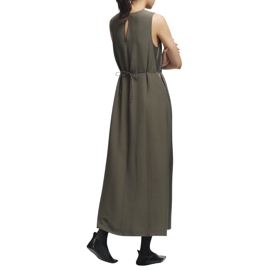 Grant Charmeuse Maxi Dress in Dusty Olive
