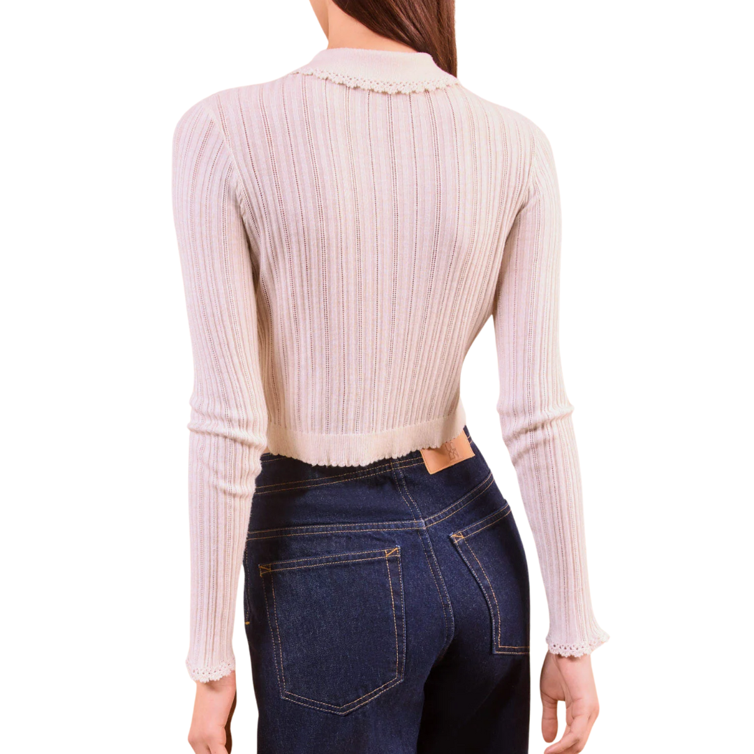 Lottie Knit Cardigan in Pristine