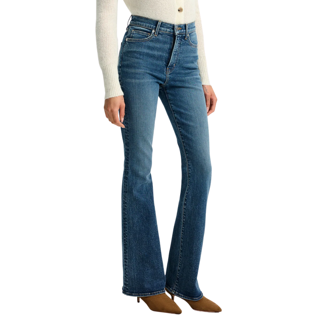 Beverly Off-Duty Skinny-Flare Jean in Rebel Blue