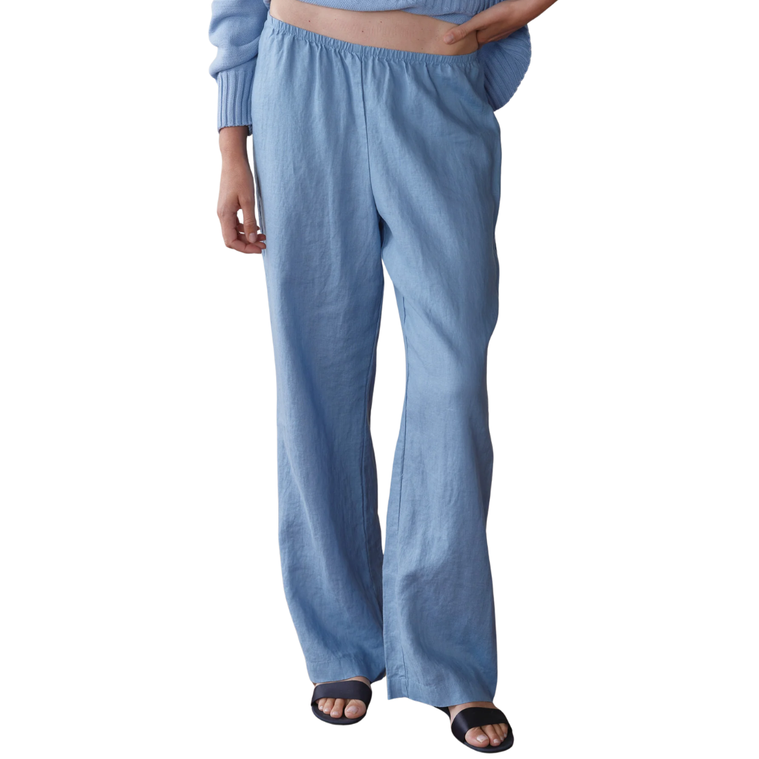 The Linen Simple Pant in Cornflower
