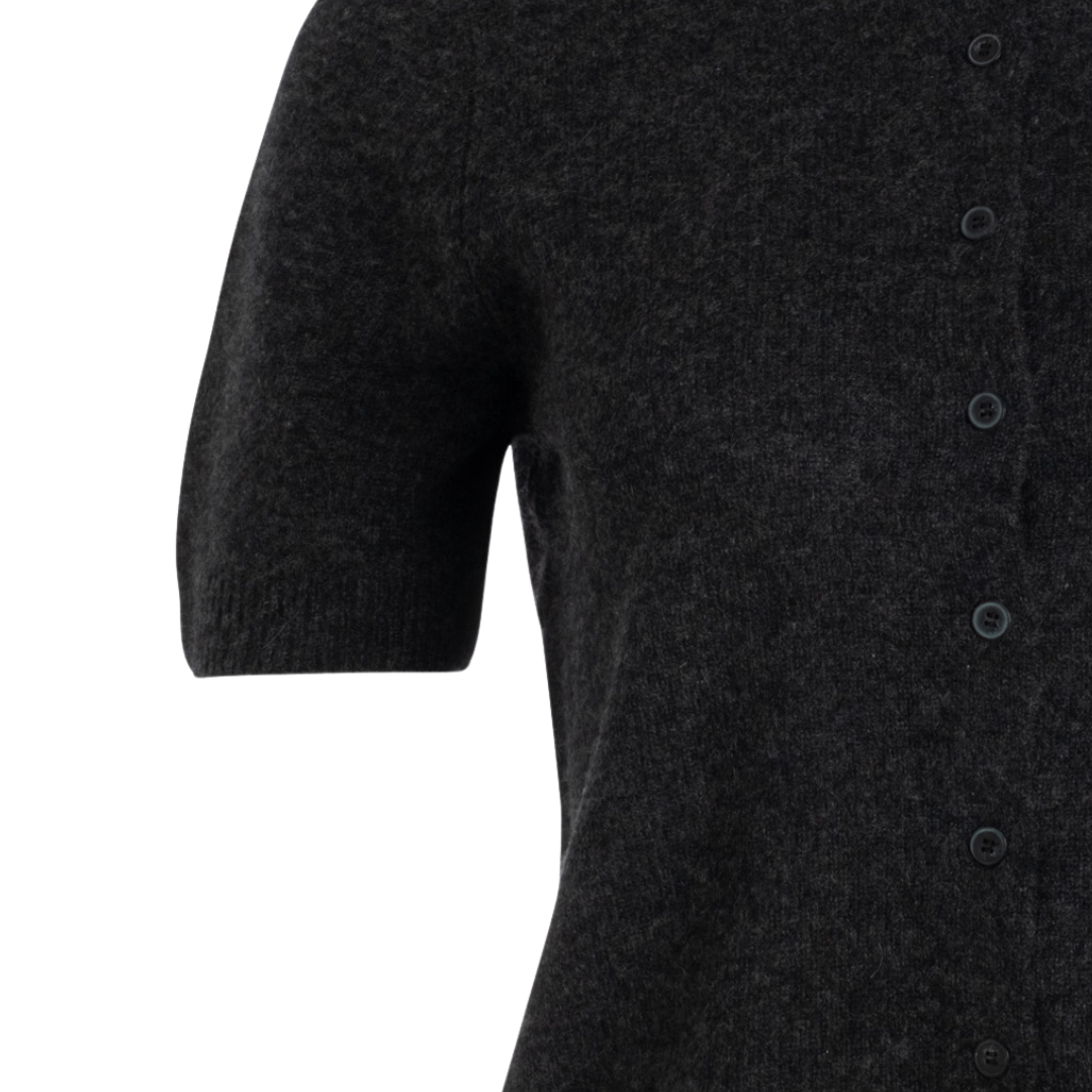 Coastal Cashmere S/S Cardigan in Smoke