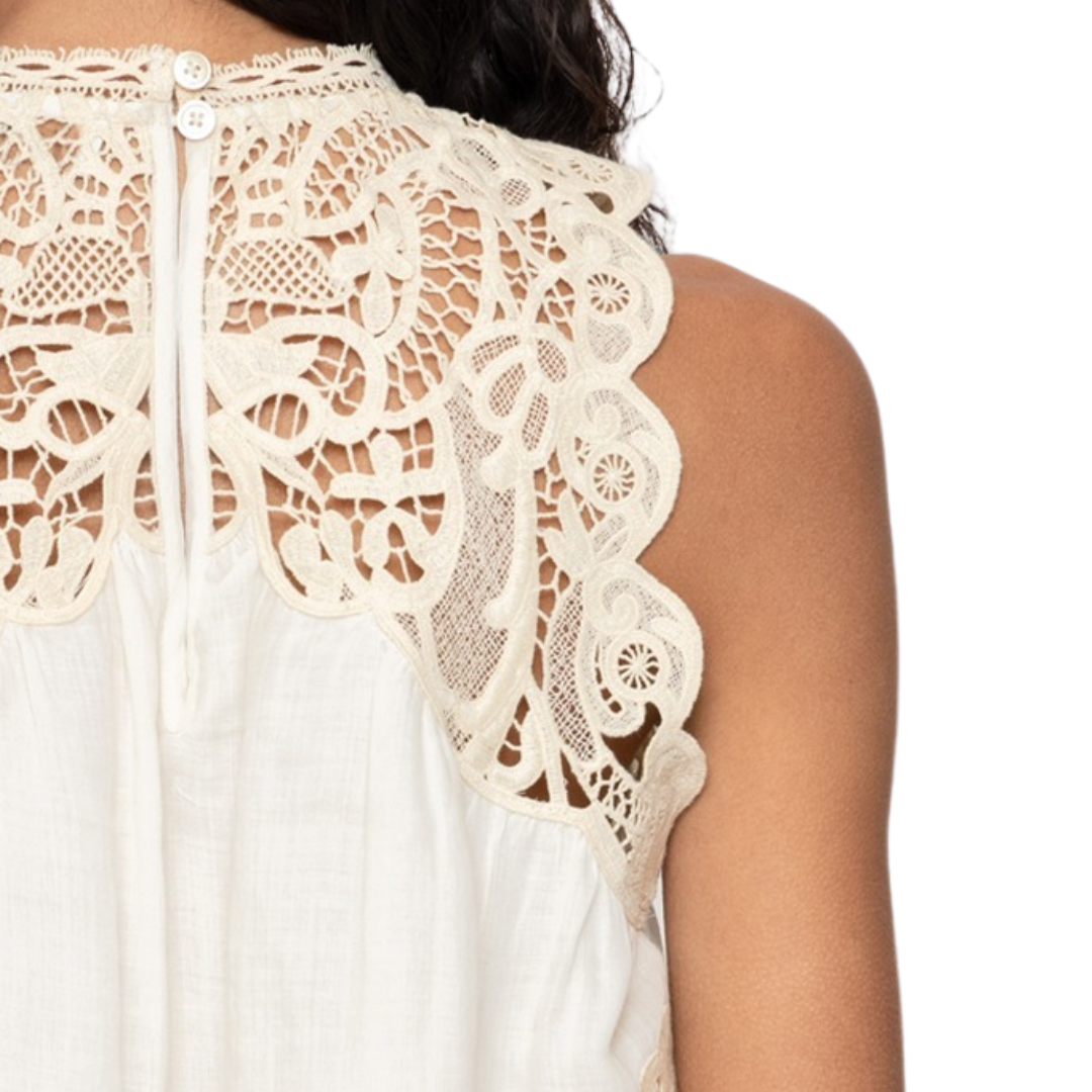 Medina Lace Tank in Cream