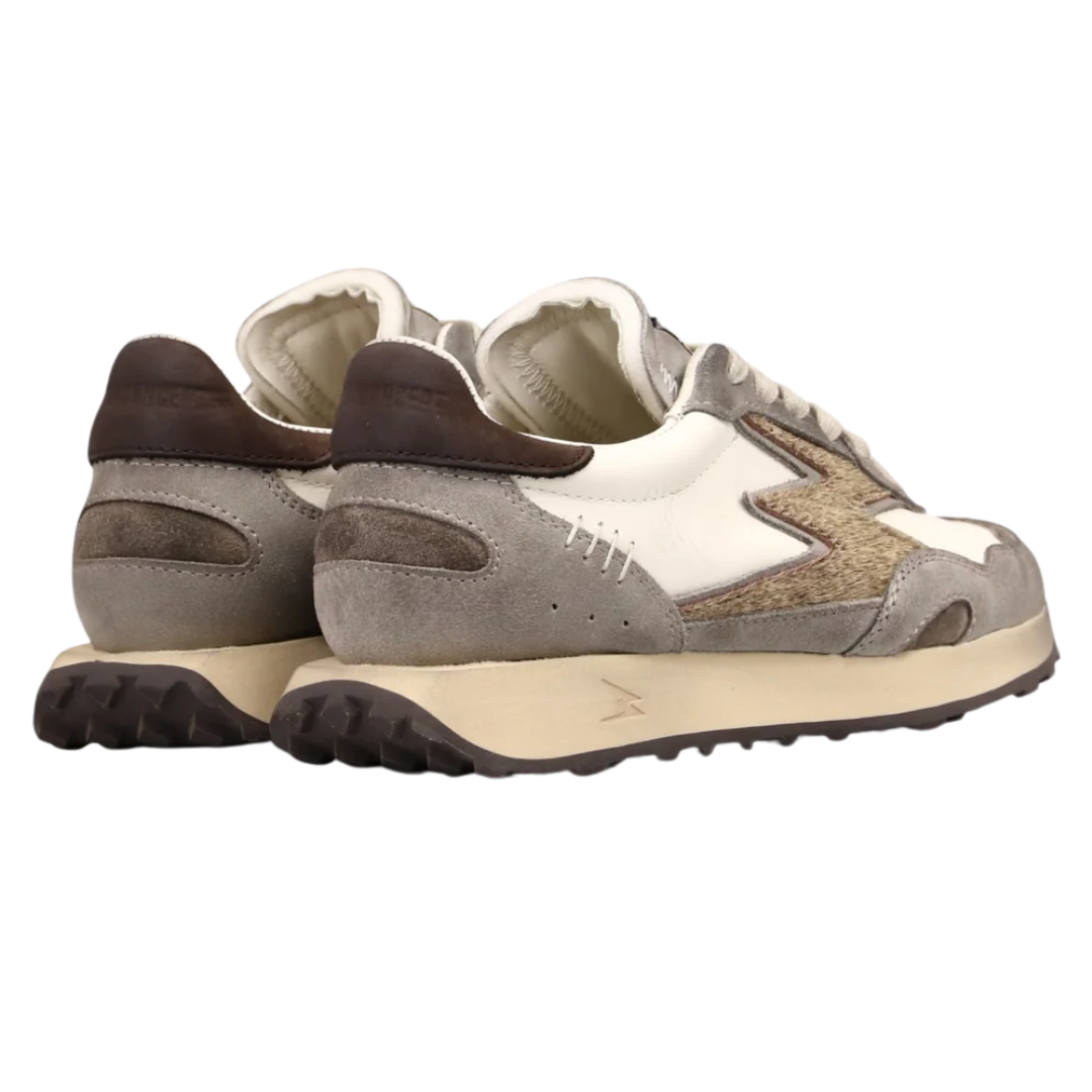 Hype Sneaker With Two-Tone Pony Details in White