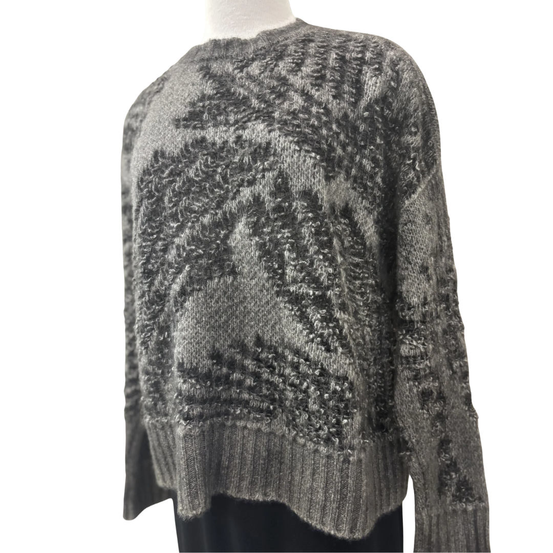 Hand Painted Jacquard Sweater in Carruba