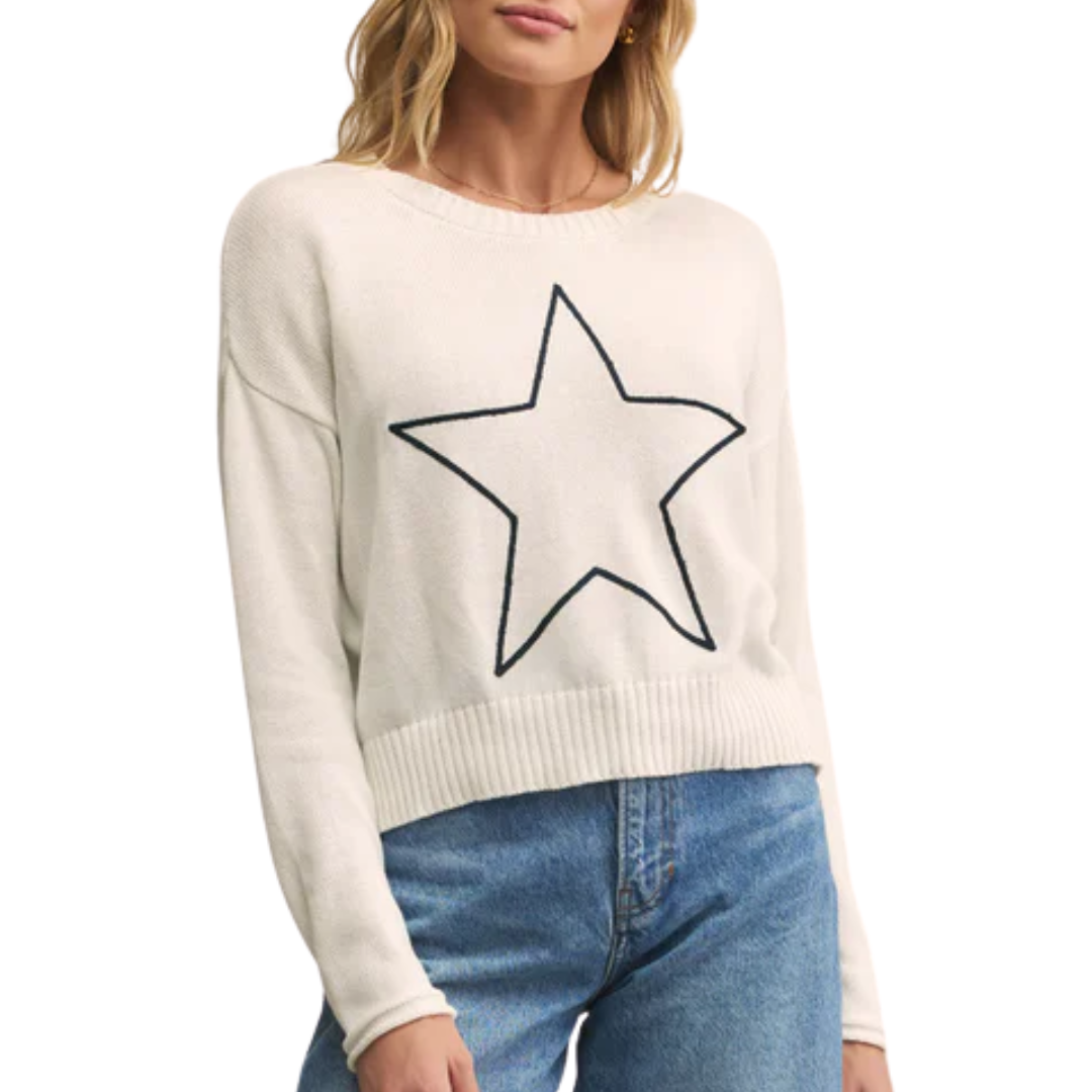 Sienna Lucky Star Sweater in White