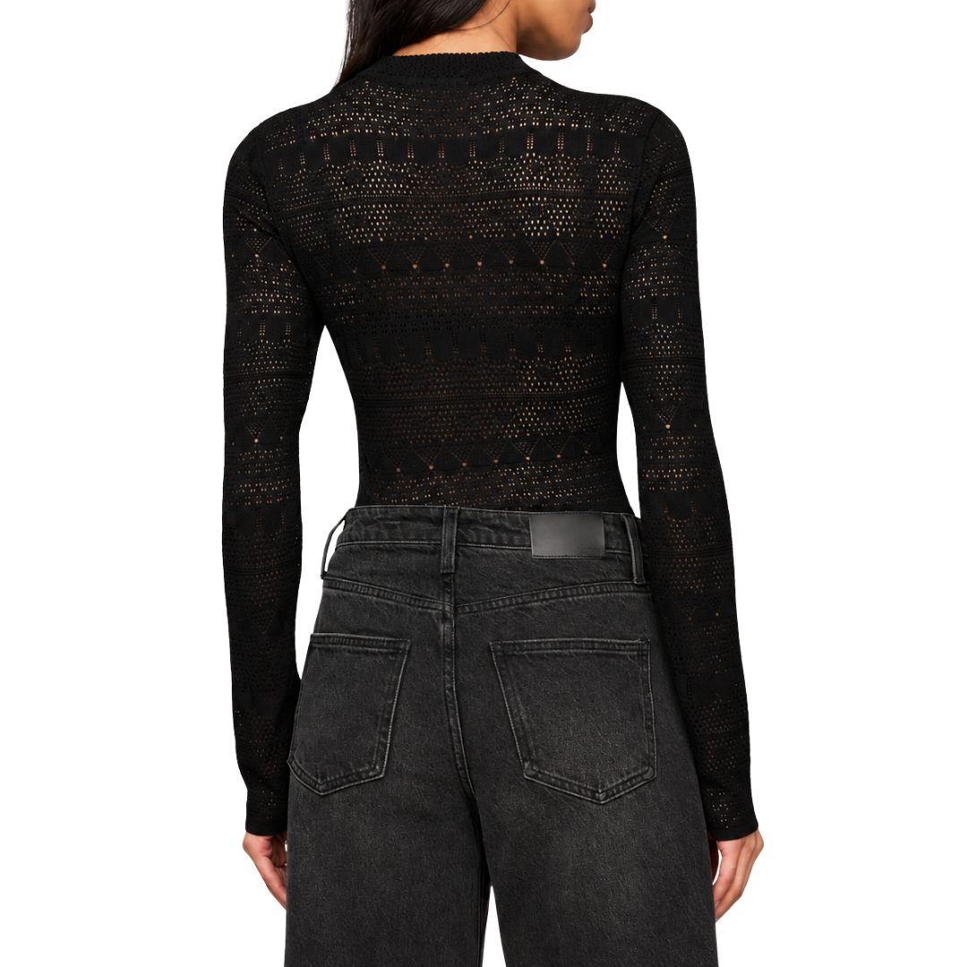 Avery Sweater Top in Black