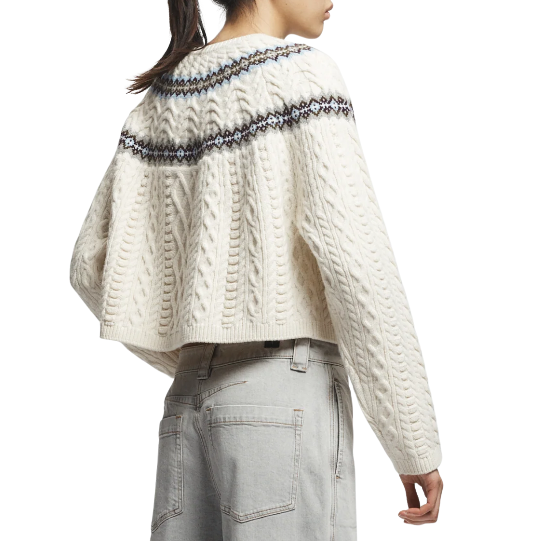Ainsley Fair Isle Sweater in Multi Ivory