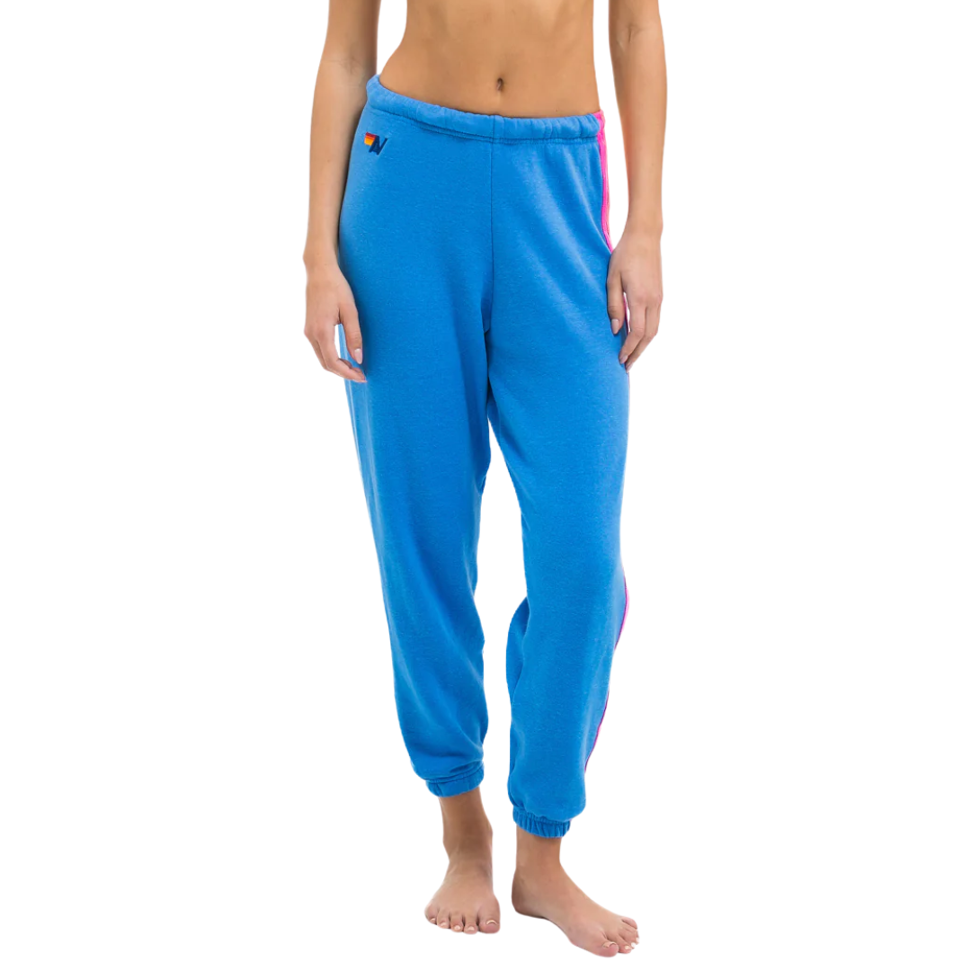 5 Stripe Sweatpants in Cobalt/Neon