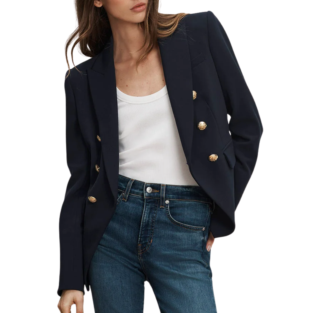 Miller Dickey Jacket in Navy/Gold