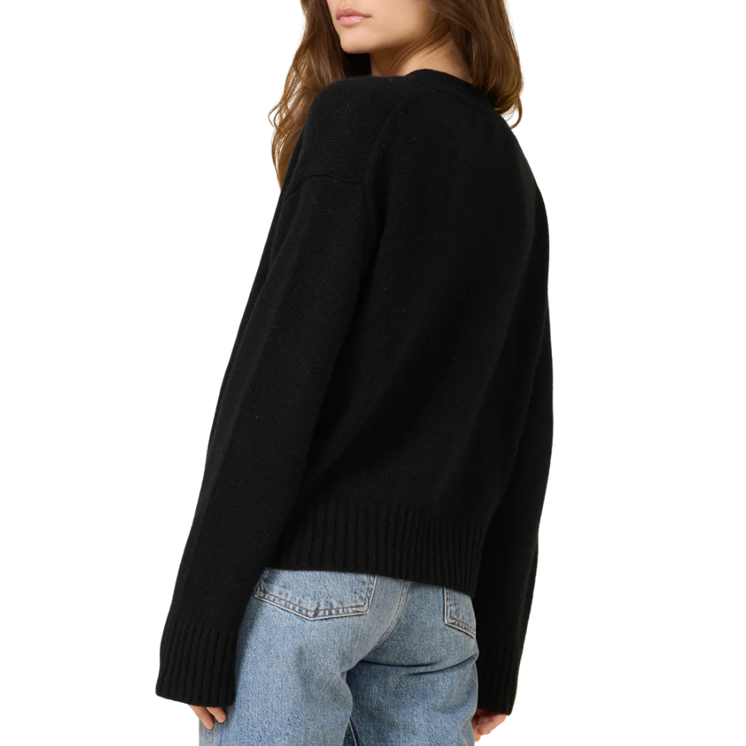 Aster Cashmere Cardigan in Black