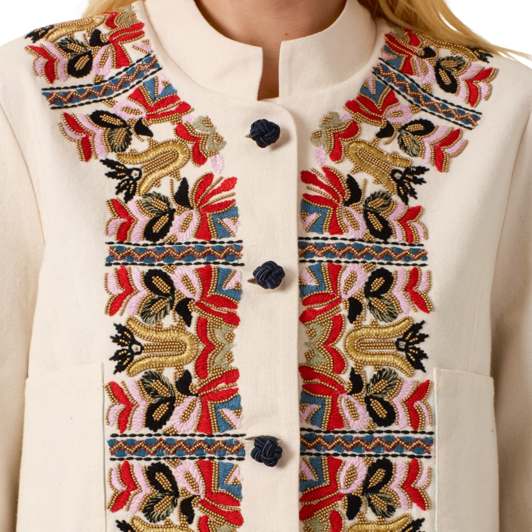 Dorian Baroque Dune Jacket in Off-White