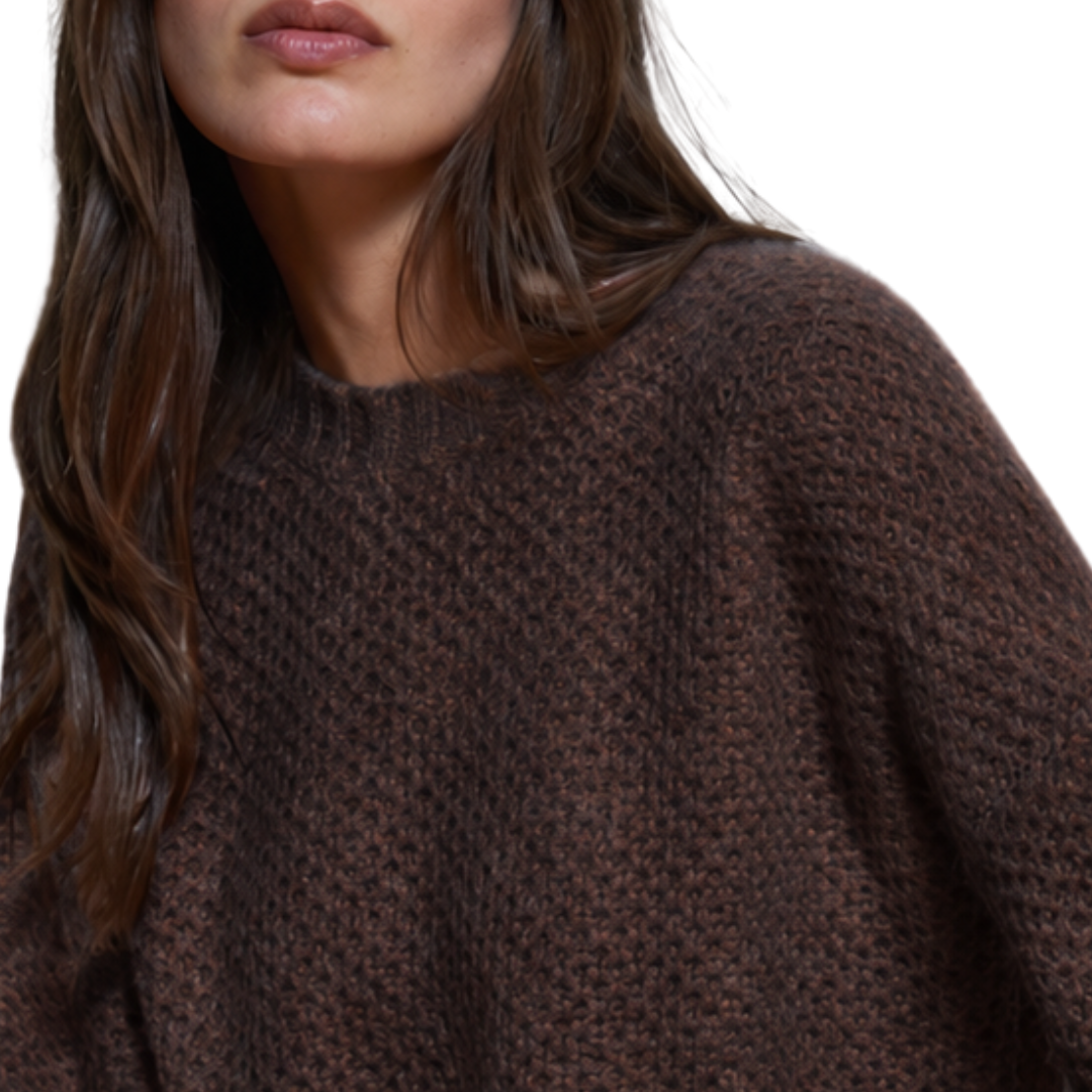 Chunky Honeycomb Sweater in Espresso