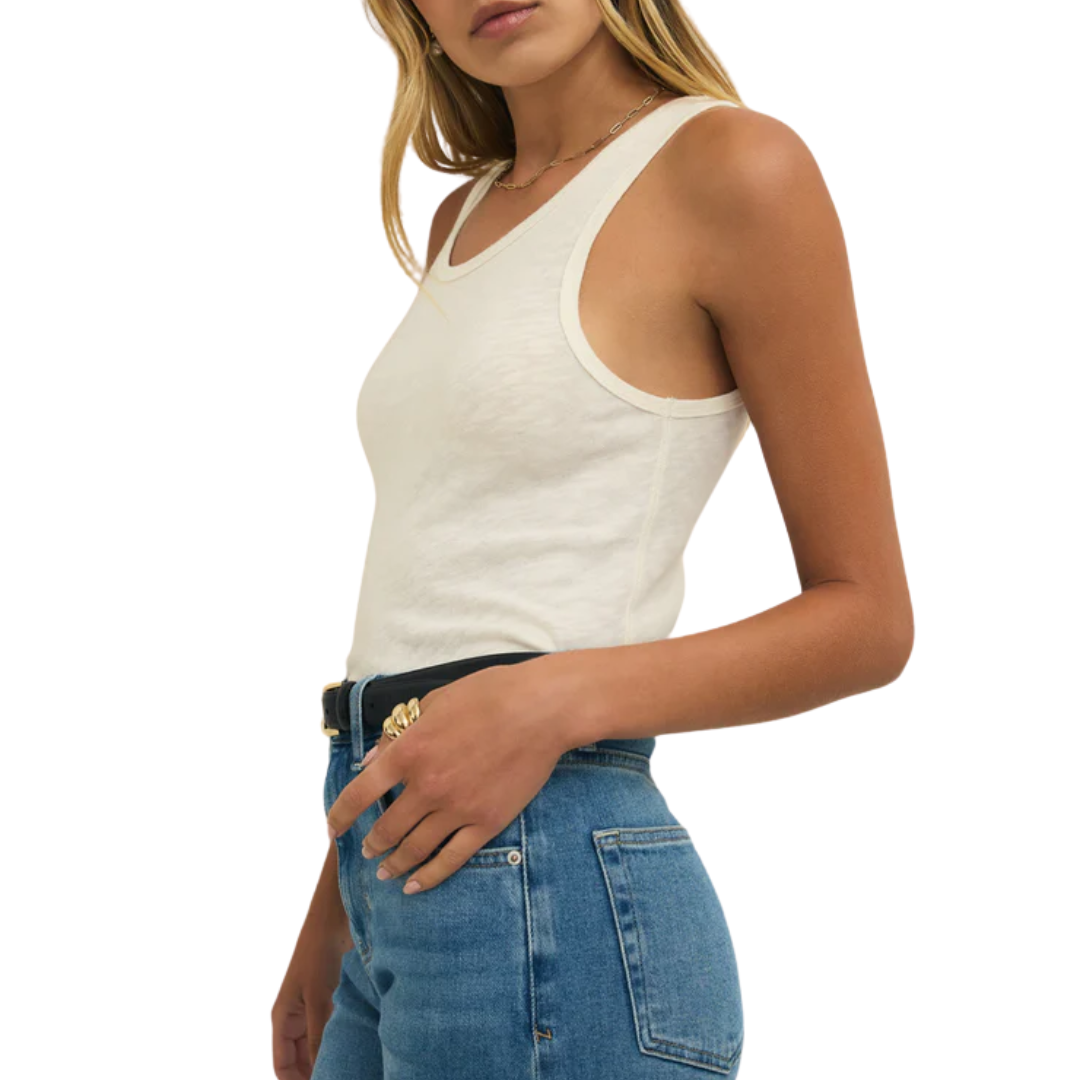 Classic Slub Scoop Tank in Cloud