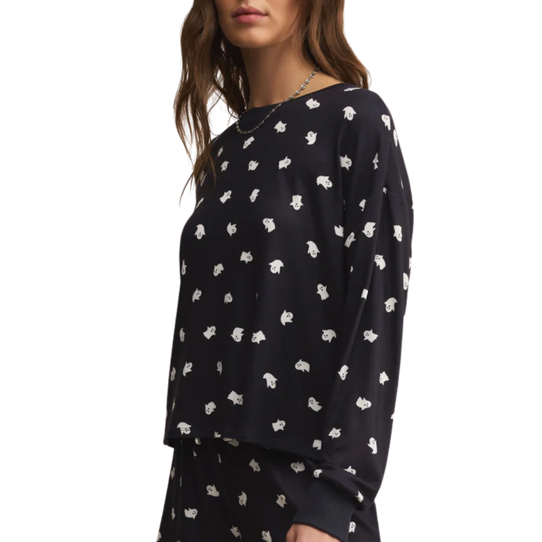 Regan Ghost LS Top in Black Sand