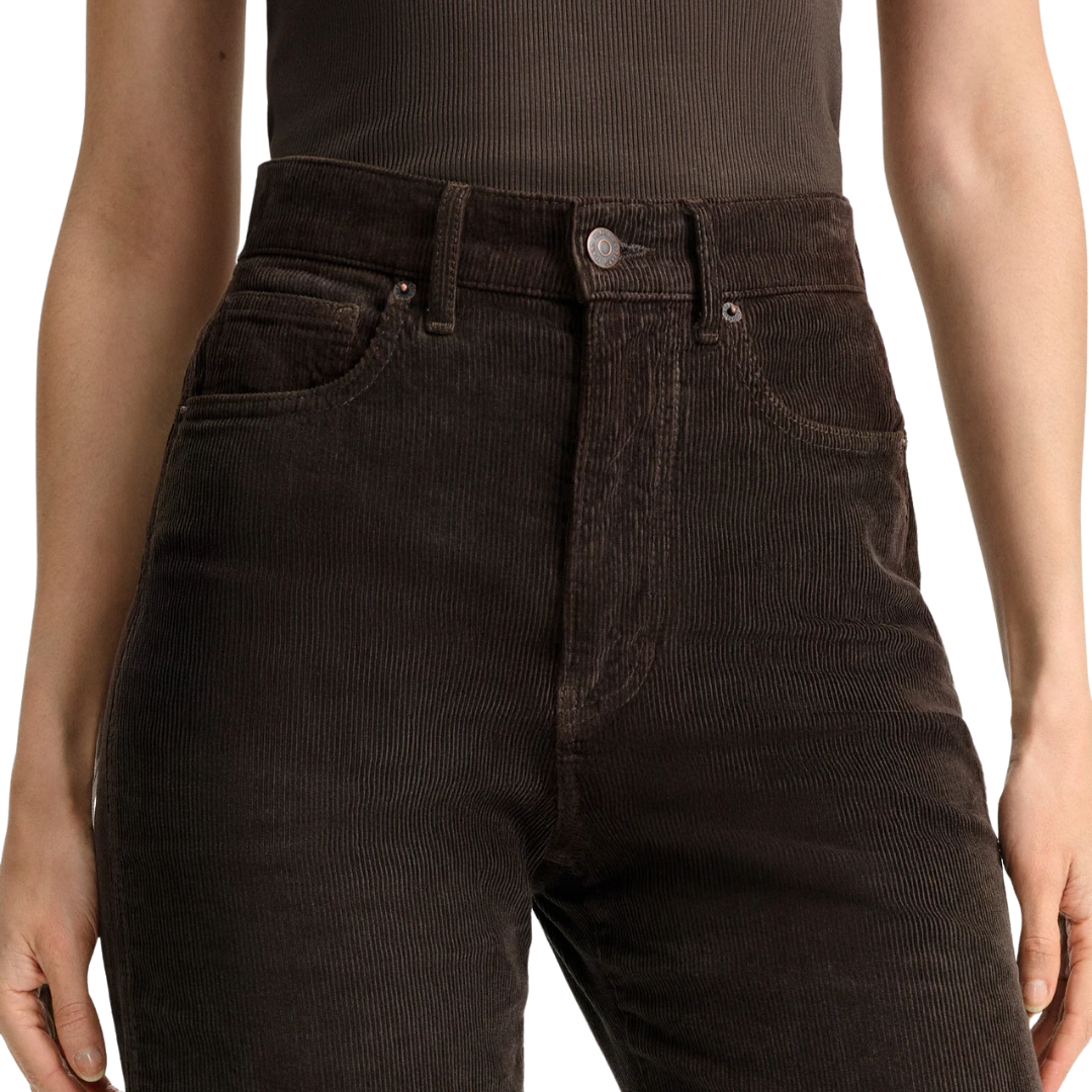 Taylor Corduroy Wide-Leg Pant in Dark Umber