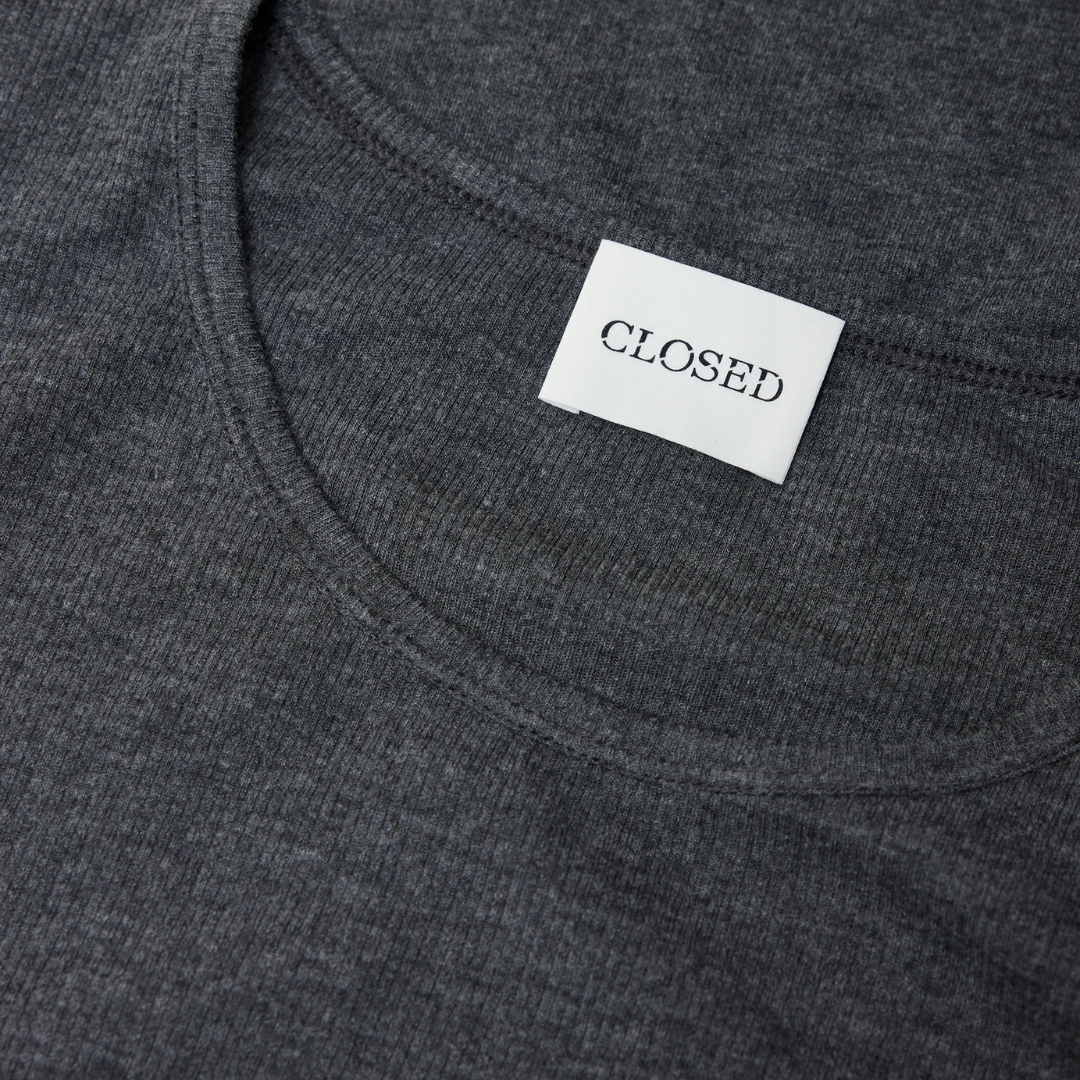 Modal-Cashmere-Blend Top in Dark Grey Melange