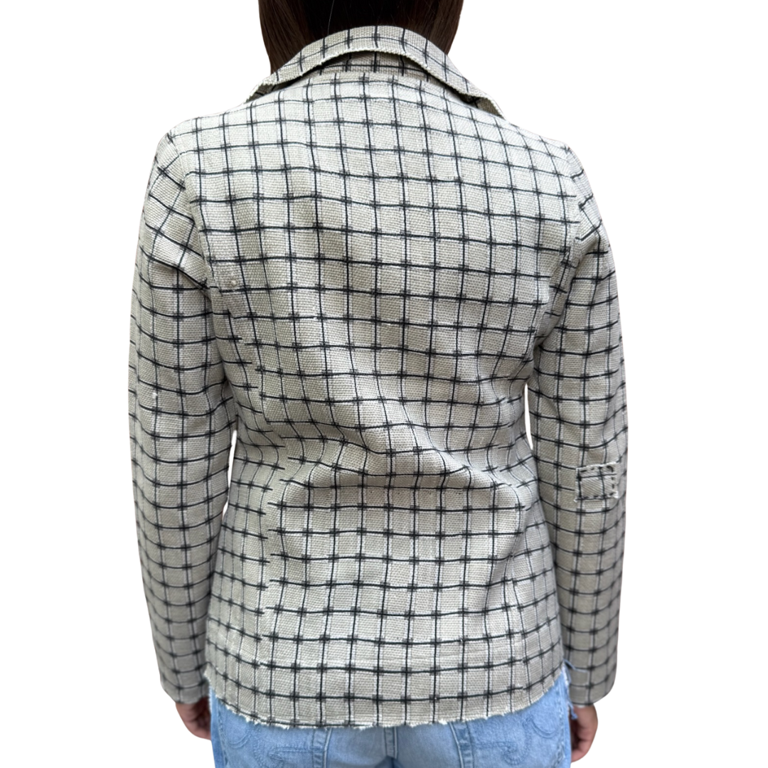 Checker Blazer in Taupe