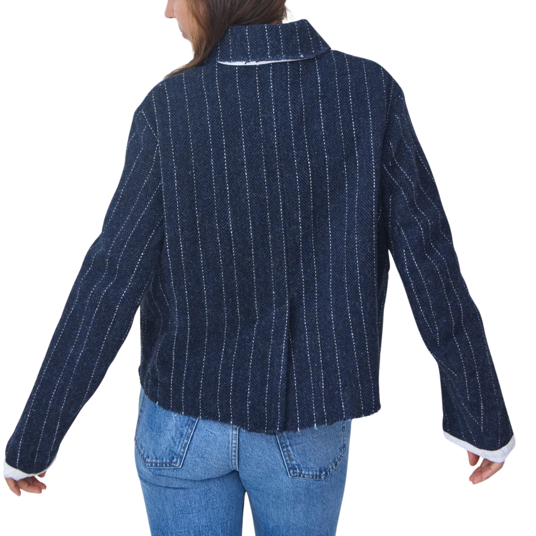 Vada Jacket in Navy Pinstripe