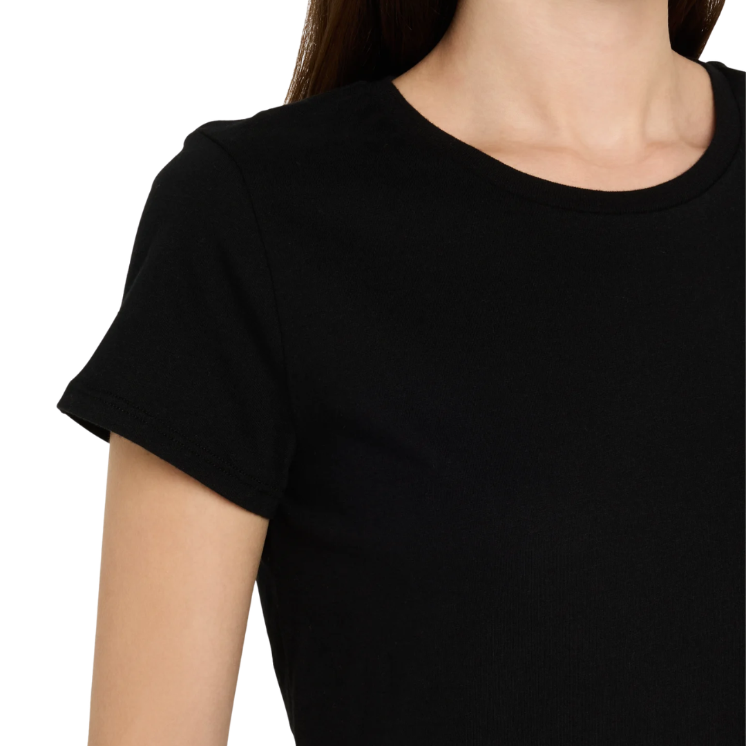 Deluxe Cotton Short Sleeve Crewneck in Noir