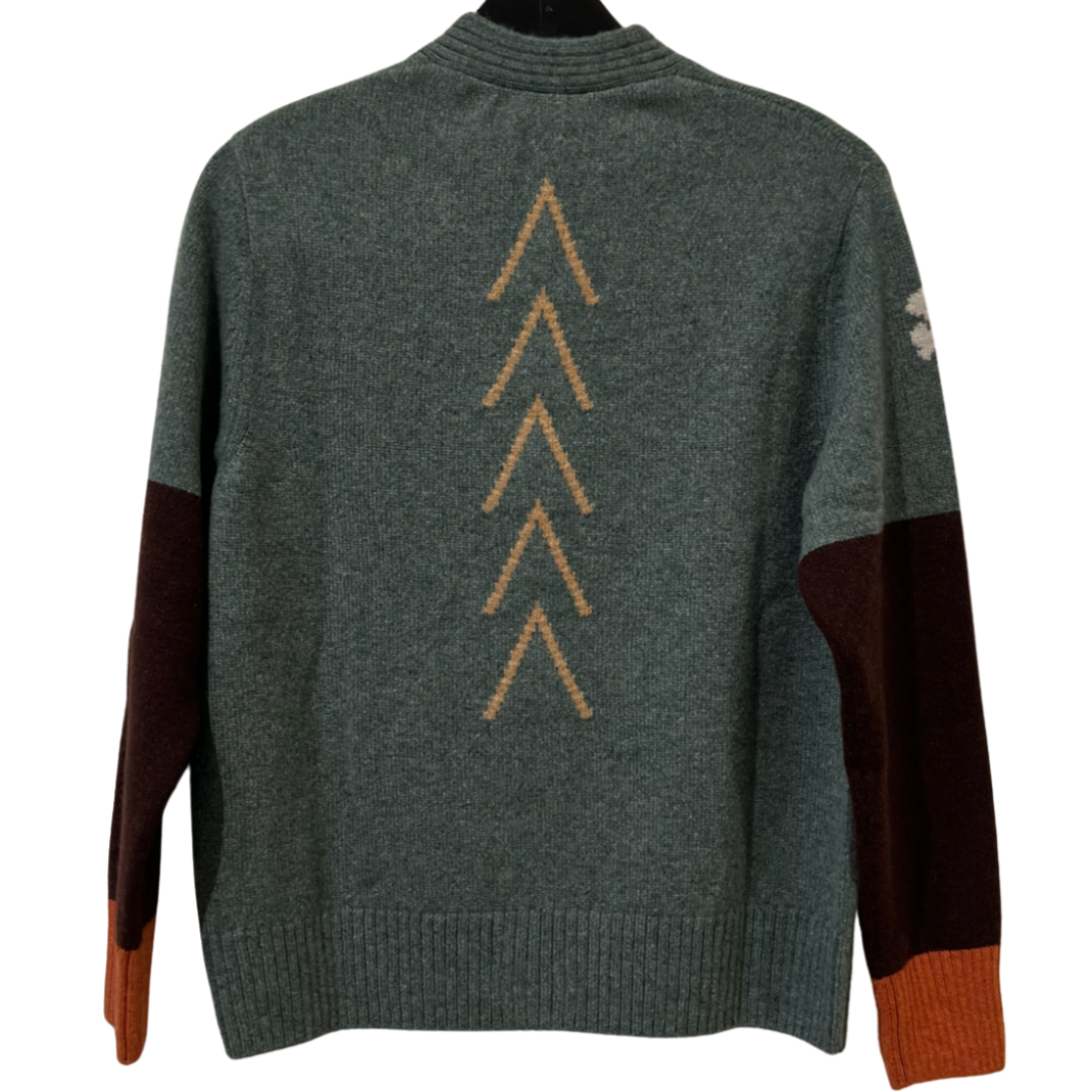 Arrows Cashmere Cardigan in Sage/Mix